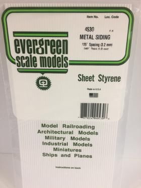 Evergreen Plastics 4530 Metal Siding Plast .125\" - Click Image to Close