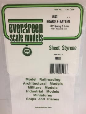 Evergreen Plastics 4543 Board & Batten Plast .100\"