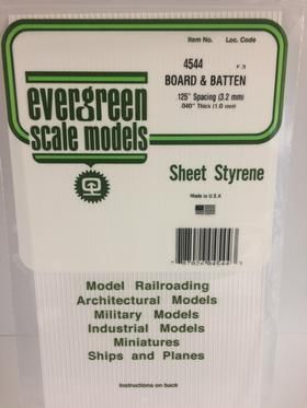 Evergreen Plastics 4544 Board & Batten Plas .125\"