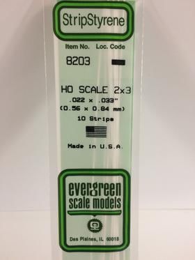 Evergreen Plastics HO Strips -2\"X3\" (10/PK)