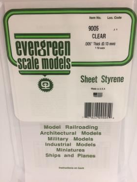 Evergreen Plastics 9005 Clear Sheet .005 6X12 (3)