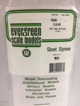 Evergreen Plastics 9006 Clear Sheet .010 6X12 (2)