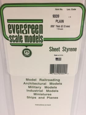 Evergreen Plastics 9009 Plain Sheet .005 6X12 (3)