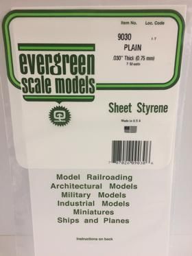 Evergreen Plastics 9030 Plain Sheet .030 6X12 (2)