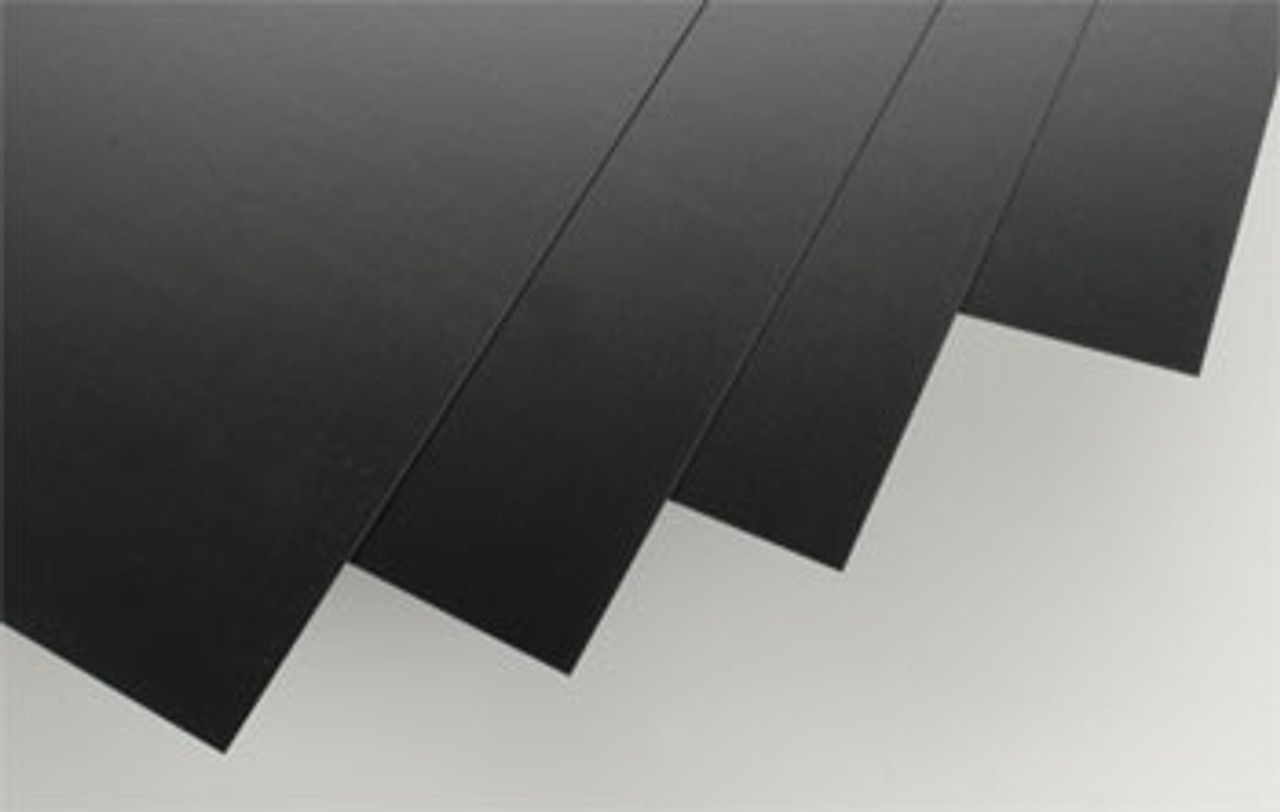 Evergreen Plastics 9117 2.0mm Black Styrene Sheets (2pc) - 8\" X