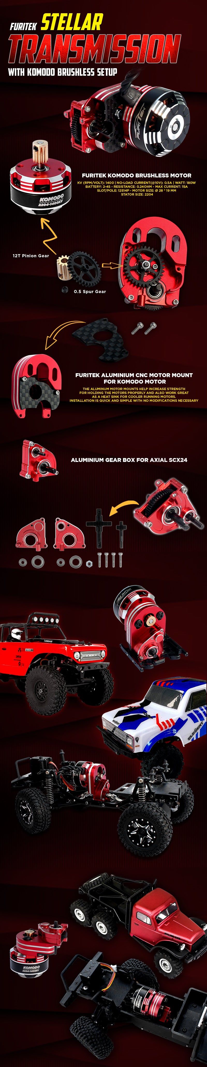 Furitek Transmission with KOMODO brushless setup for STELLAR