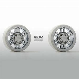 Gmade 1.9\" NR02 Beadlock Wheels Chrome (2) for 1.9\" Tires / 12