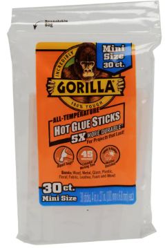 Gorilla Mini Hot Glue Sticks 30CT