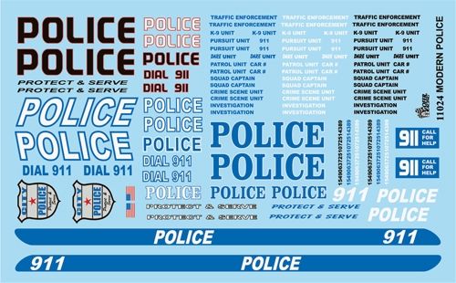 Gofer Racing 1/24 Scale Police Decal Sheet