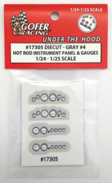 Gofer Racing 1/24 & 1/25 Scale Hot Rod Instrument Panel Gray #4
