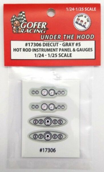 Gofer Racing 1/24 & 1/25 Scale Hot Rod Instrument Panel Gray #5