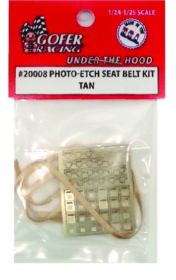 Gofer Racing Photo-Etch Seat Belt Kit - Tan