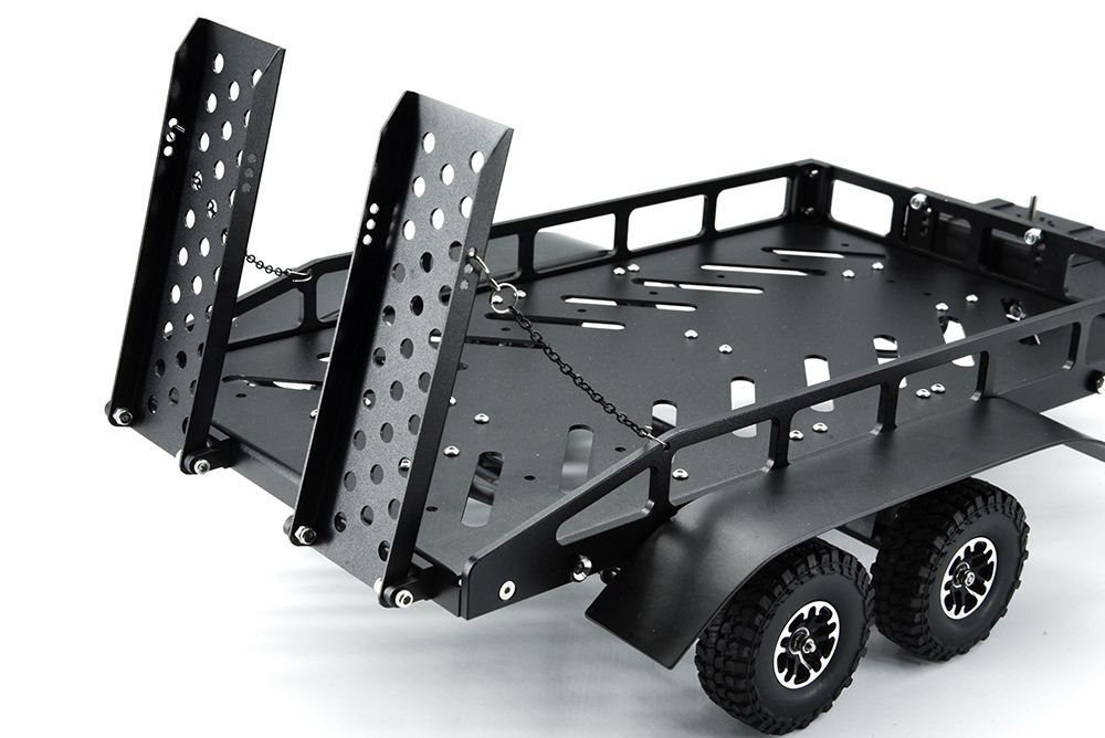 Hobby Details 1/16 to 1/18 Scale Trailer with LED Lights - Black