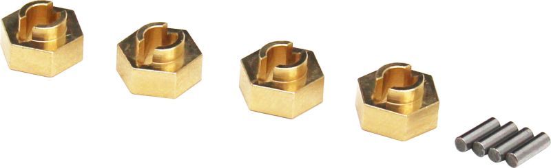 Hot Racing Brass Stock Wheels Hub 7mm Hex -SCX24