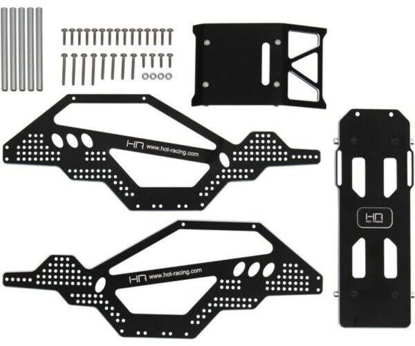 Hot Racing Aluminum Rock Racer Conversion Chassis (black) - SCX2