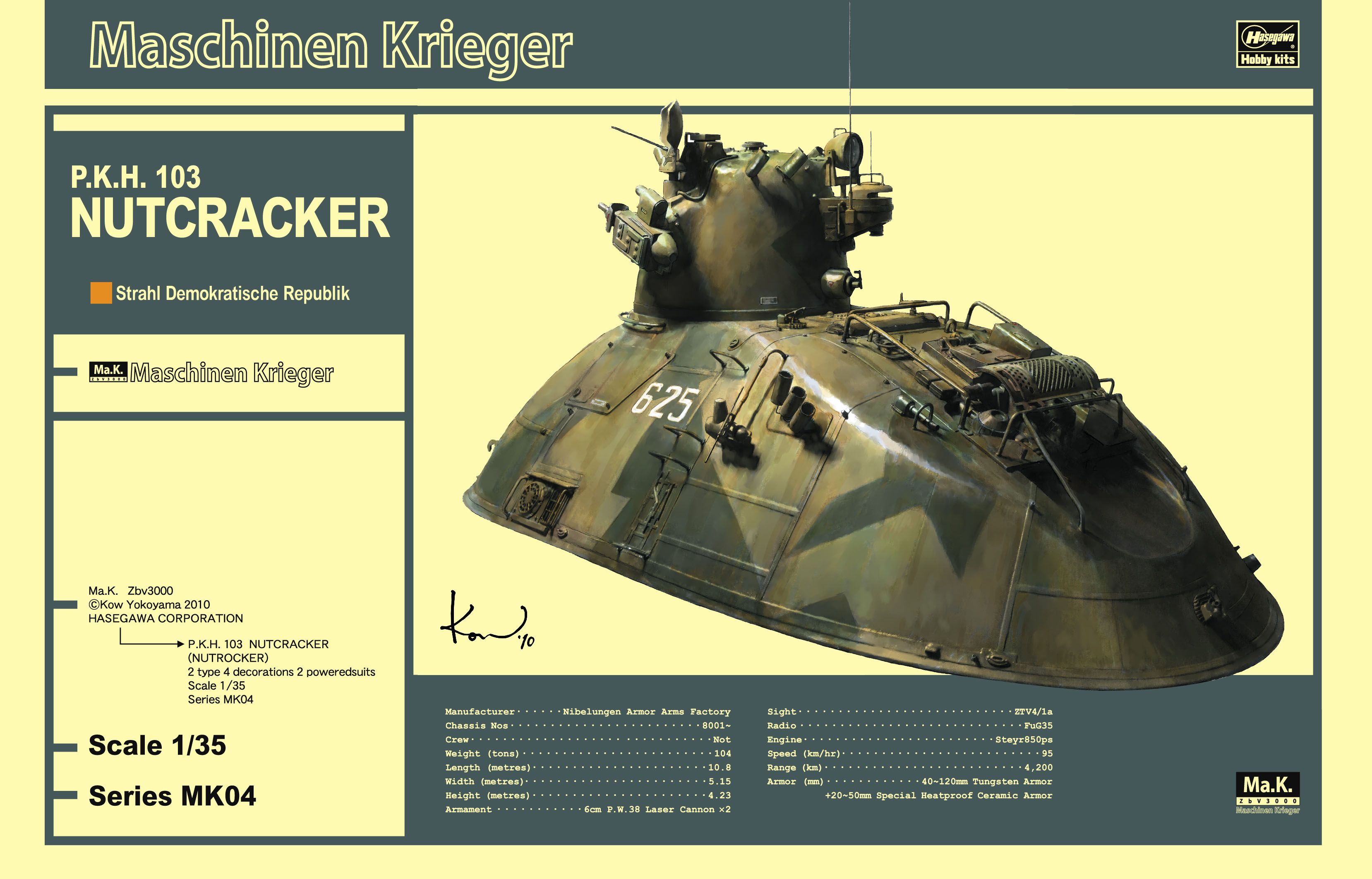 Hawegawa 1/35 Scale Ma.K. PKH103 Nutcracker Hover Tank Model Kit