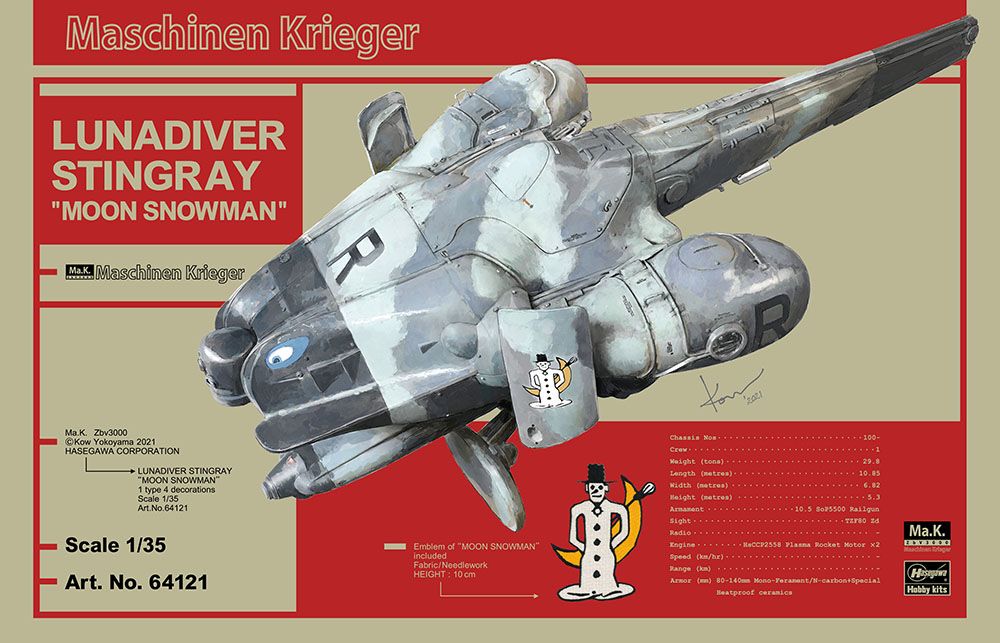 Hasegawa 1/35 Scale Lunadiver Stingray \'Moon Snowman\' Model Ki - Click Image to Close