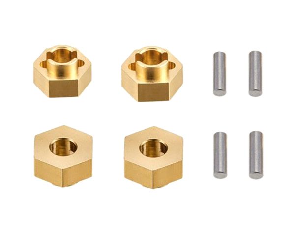 Integy 3mm Alloy Machined Brass wheel Hex Adapters