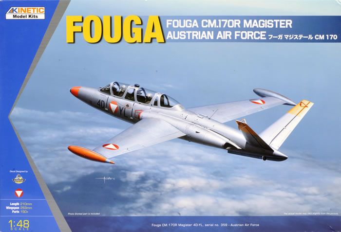 Kinetic 1/48 Scale Fouga CM.170 Magister Model Kit