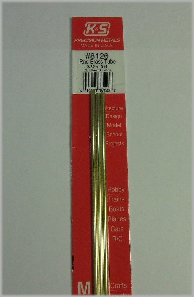 K & S Engineering 8126 Round Brass Tube 3/32