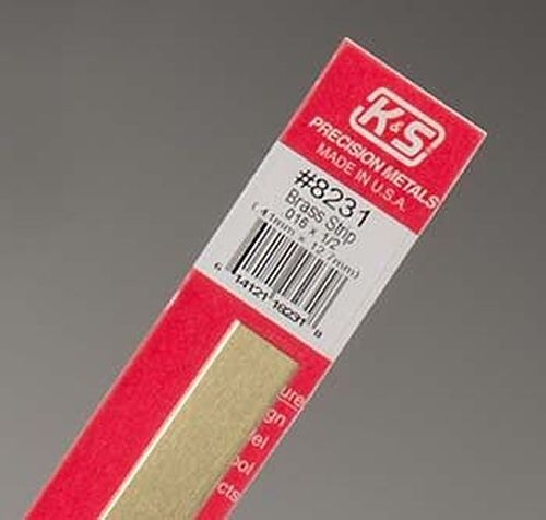 K & S Engineering 8231 Brass Strip .016X1/2\"