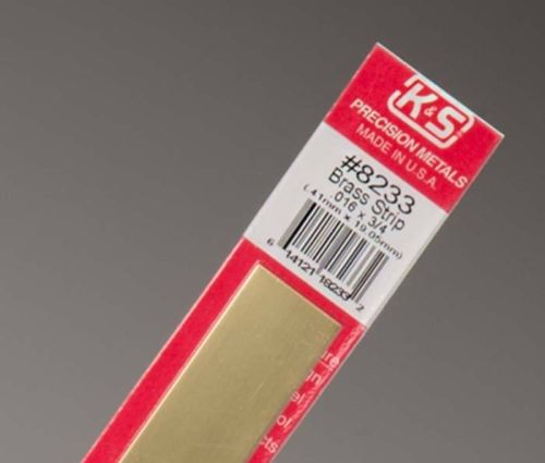 K & S Engineering 8233 Brass Strip .016X3/4\"