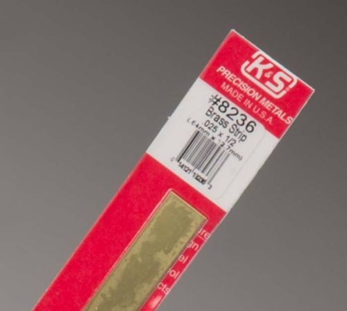 K & S Engineering 8236 Brass Strip .025X1/2\"