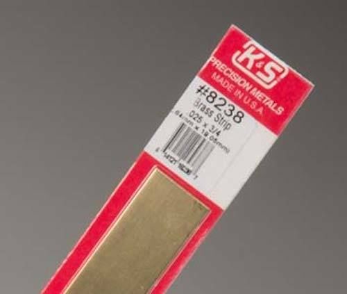 K & S Engineering 8238 Brass Strip .025X3/4\"