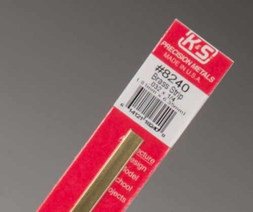 K & S Engineering 8242 Brass Strip .032X1/2\"