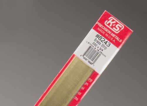 K & S Engineering 8245 Brass Strip .032X3/4\"