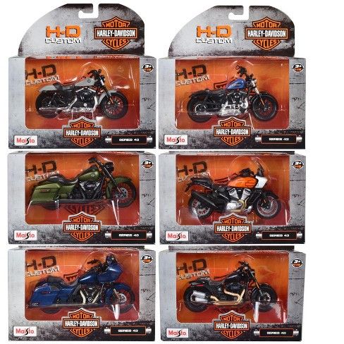 Maisto 1/18 Scale Harley Davidson Motorcycles, Series 43 - Click Image to Close