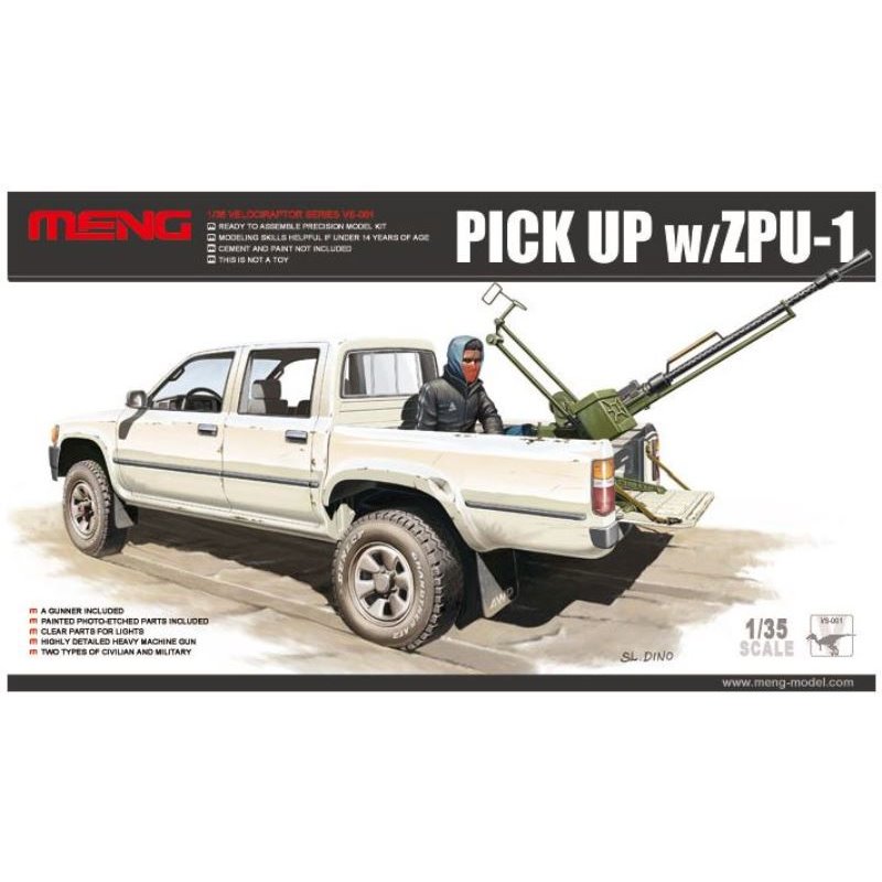 Meng 1/35 Scale Pick-Up w/ ZPU-1 Model Kit