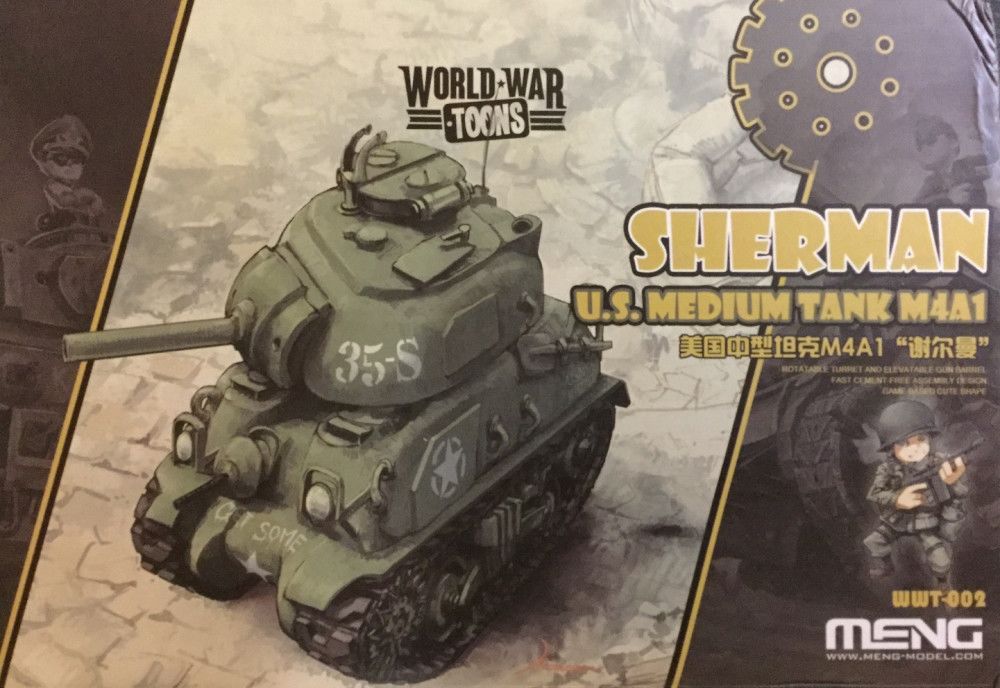 Meng - World War Toons Series- US Medium M4A1 Sherman Tank Model