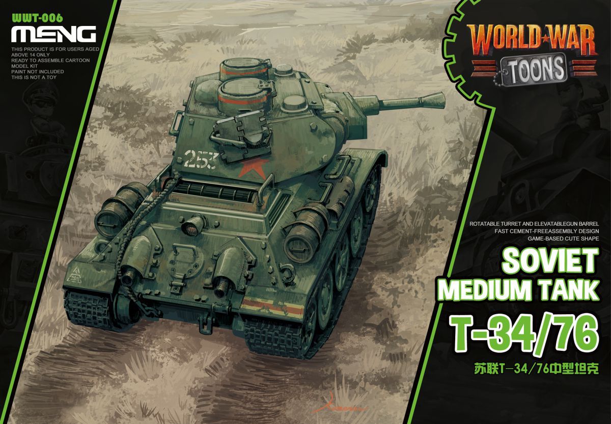 Meng - World War Toons Series - Soviet Medium T34/76 Tank Model