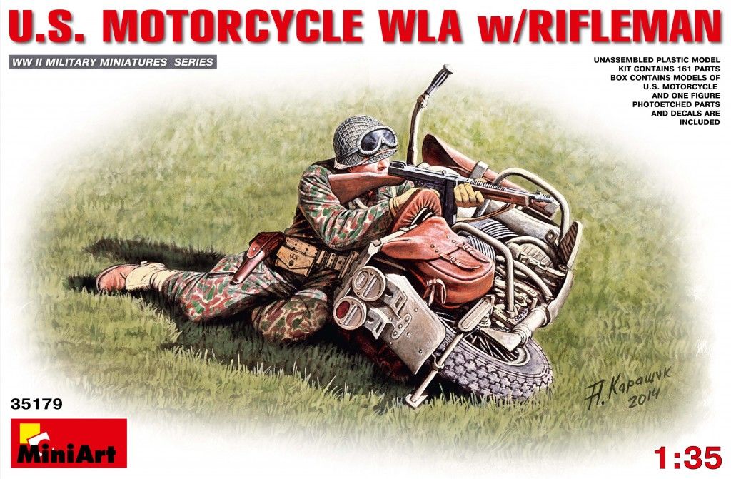 MiniArt 1/35 Scale U.S.Motorcycle WLA with Rifleman Model Kit