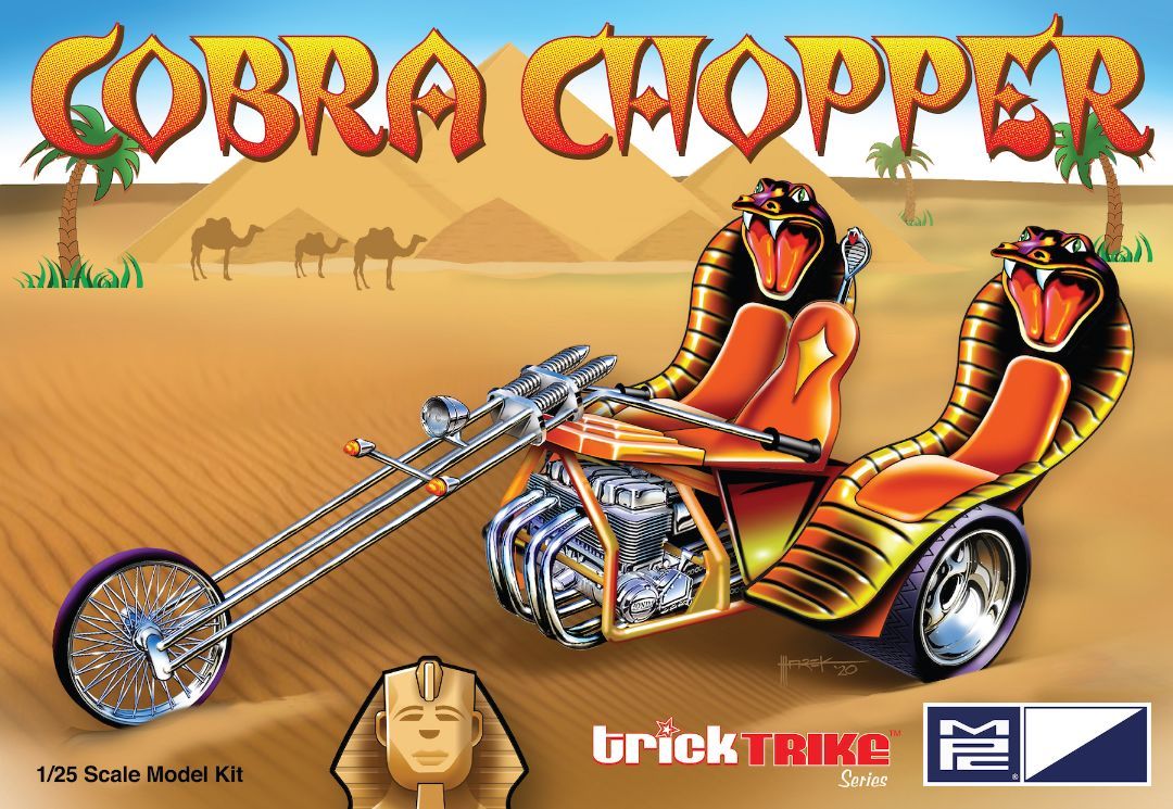 MPC 1/25 Scale Cobra Chopper (Trick Trikes Series) Model Kit - Click Image to Close