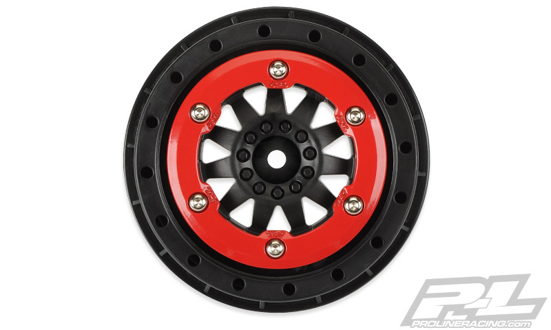 Pro-Line F-11 Red/Black Bead-Loc Wheels (2) Slash 2wd R/ 4x4 F/R