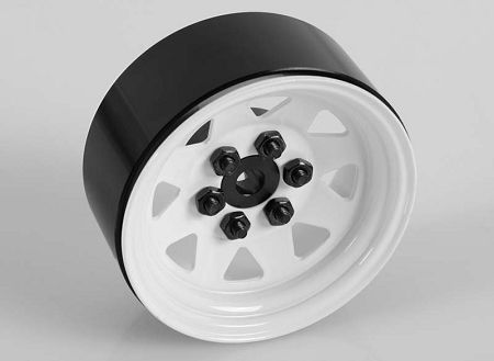 RC4WD 1.9\" 6 Lug Wagon Steel Stamped Beadlock Wheels (White) (4