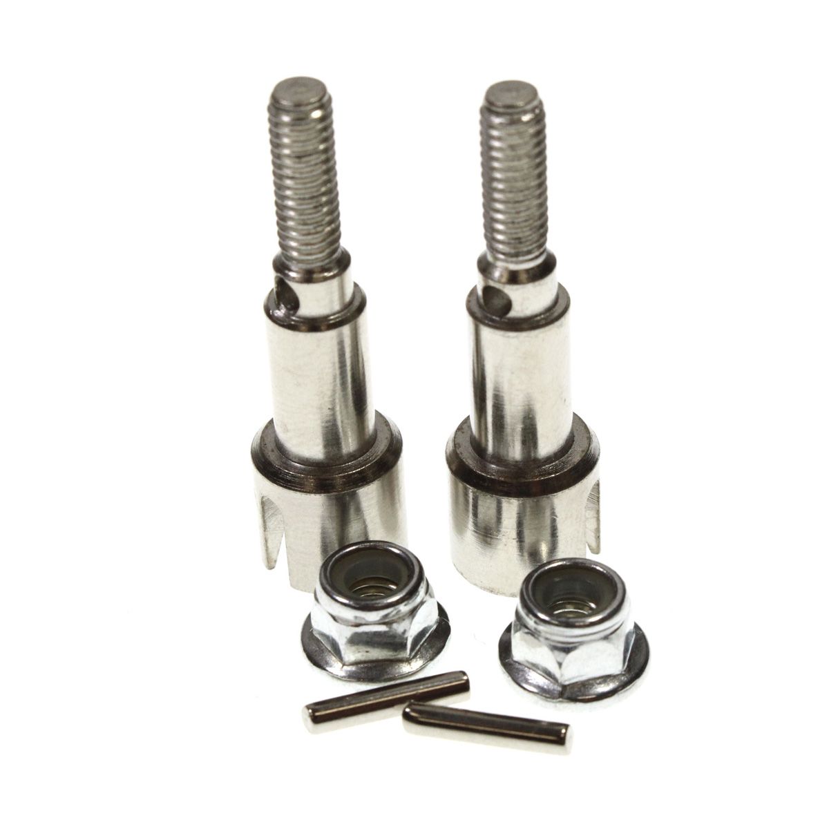 Racer\'s Edge Metal Rear Wheel Shafts & Pins & M4 Lock Nuts