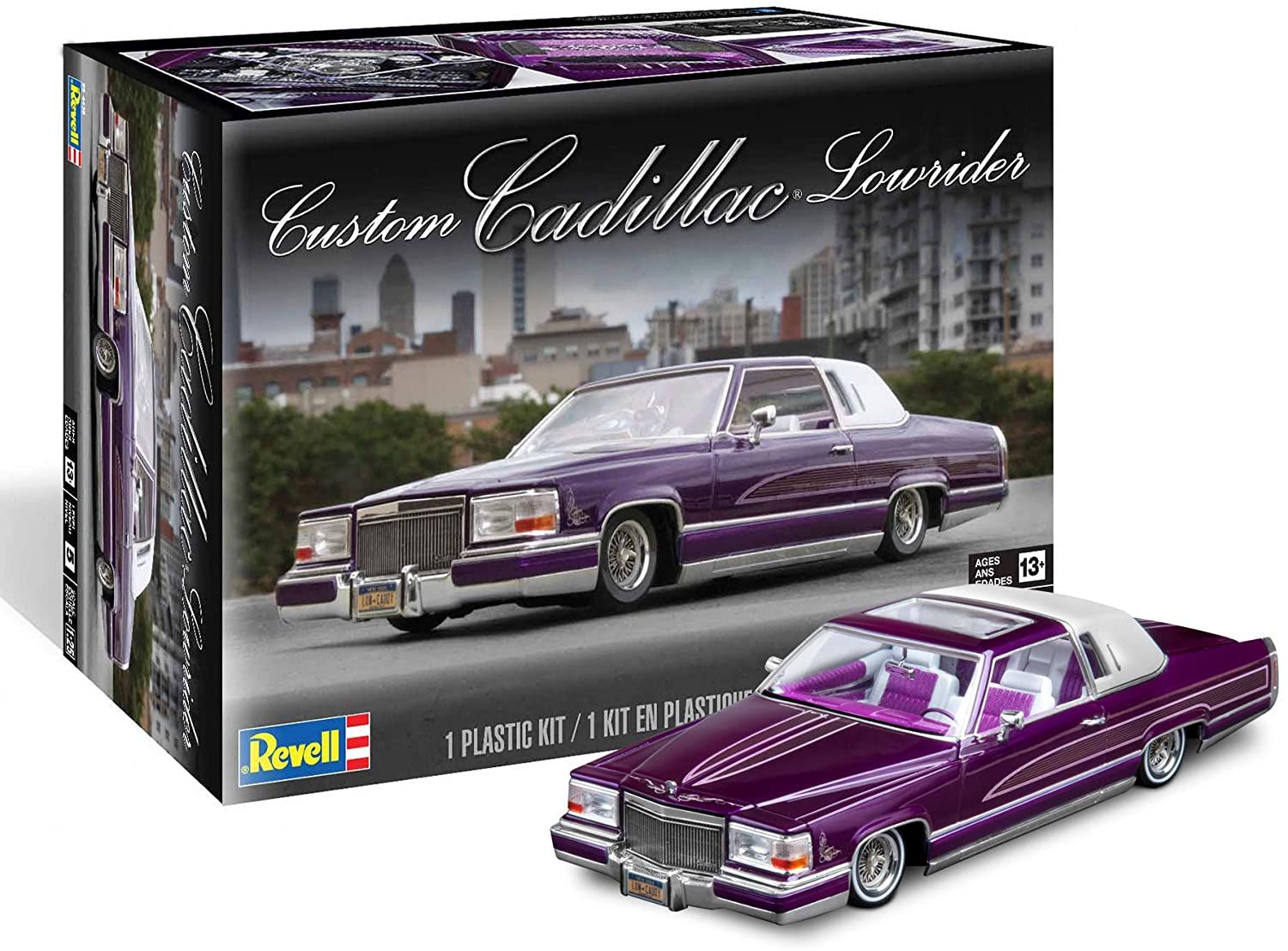 Revell 1/25 Scale Custom Cadillac Lowrider Plastic Model Kit - Click Image to Close