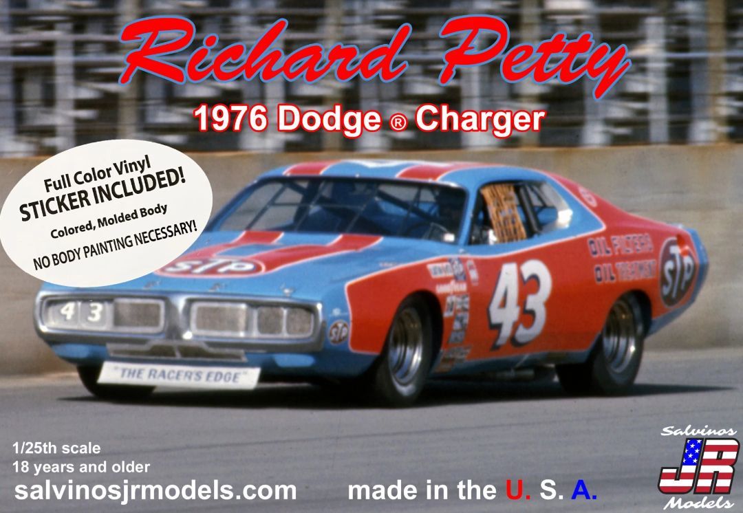 Salvinos JR Models 1/24 Scale Richard Petty 1976 Dodge Charger - Click Image to Close