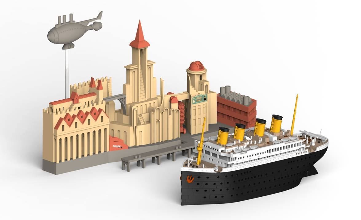 Suyata Titanic Port Scene & Vehicle Model Kit