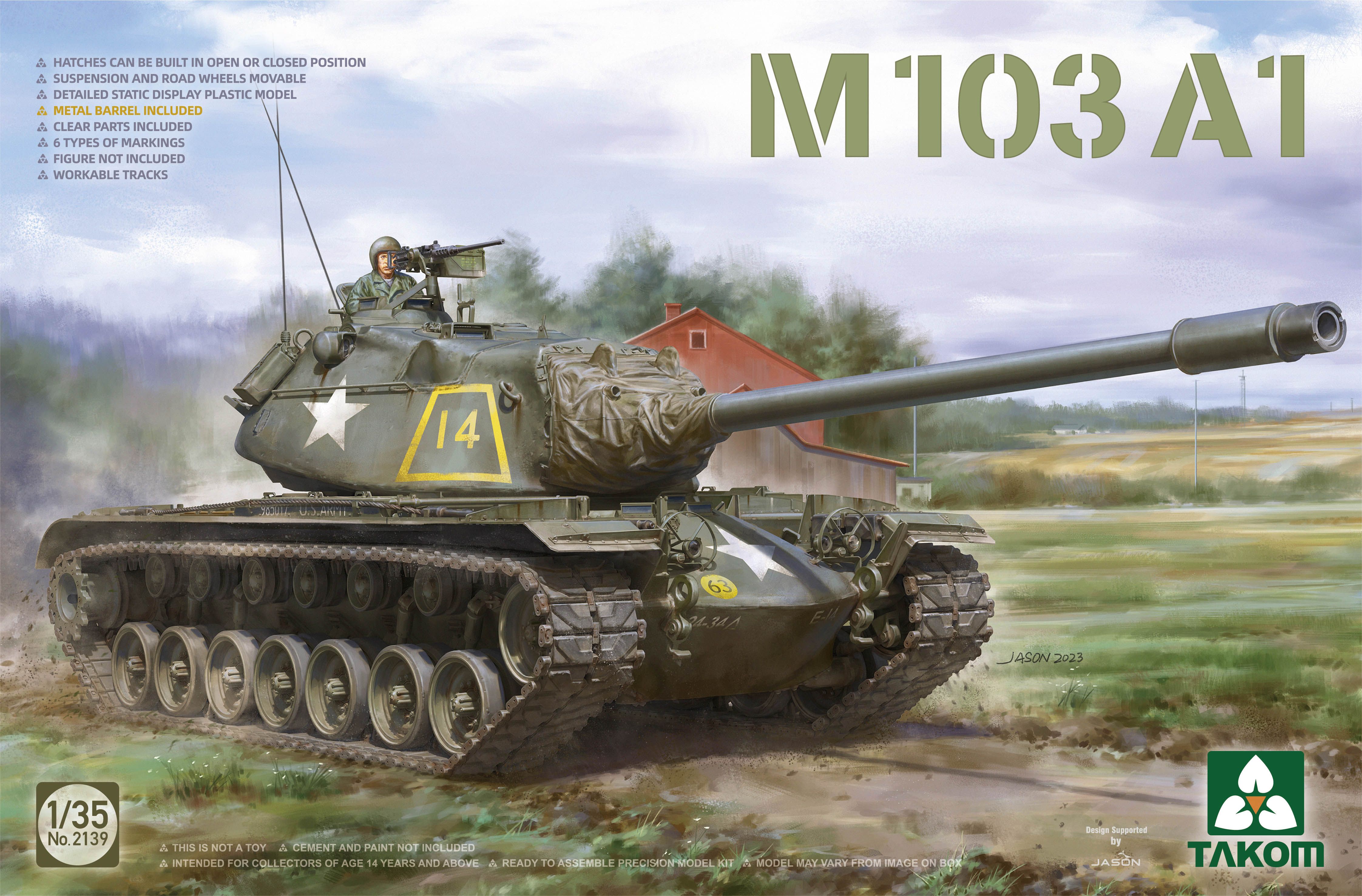 Takom 1/35 M103 A1 Model Kit - Click Image to Close