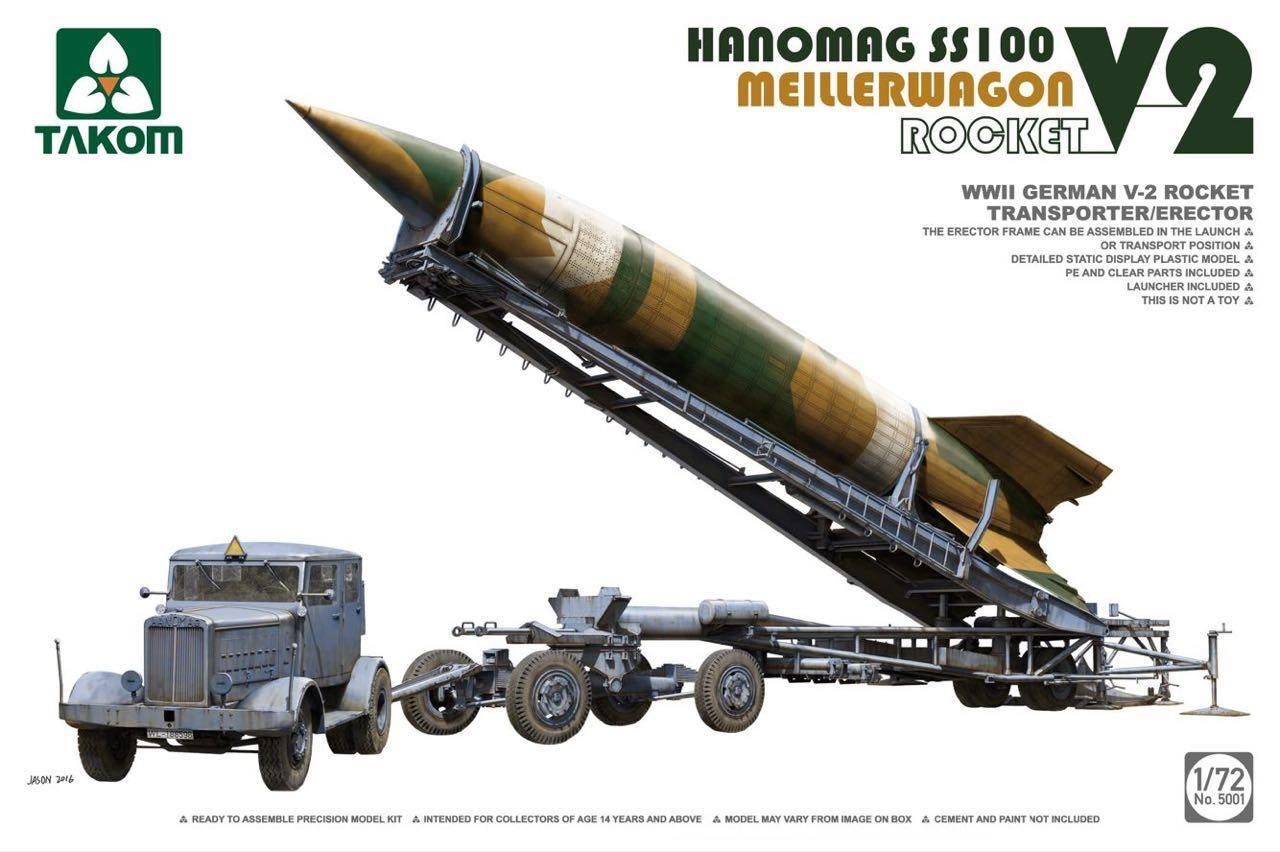 Takom 1/72 Scale V-2 Rocket, Hanomag SS100 & Meillerwagen Model