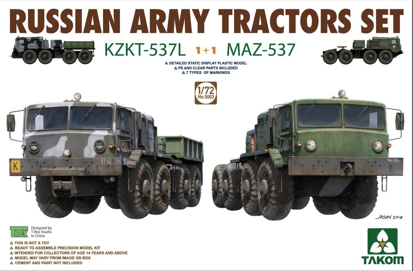 Takom 1/72 Scale Russian Army Tractors Set (KZKT-537L and MAZ-53