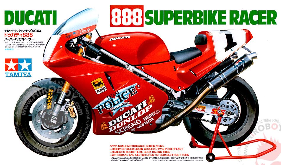 Tamiya 1/12 Scale Ducati 888 Super Bike Model Kit