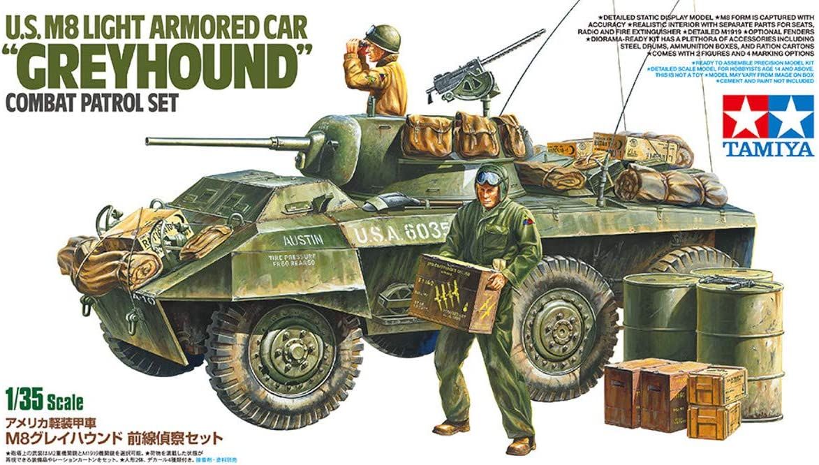 Tamiya 1/35 Scale US M8 Light Armored Car \"Greyhound\" Combat
