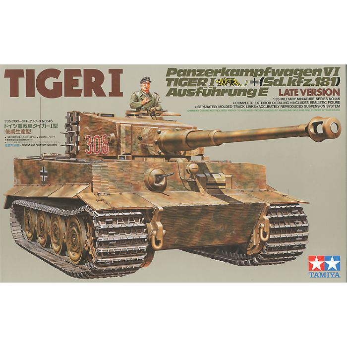 Tamiya 1/35 Scale German Tiger Tank - Late Version Model Kit