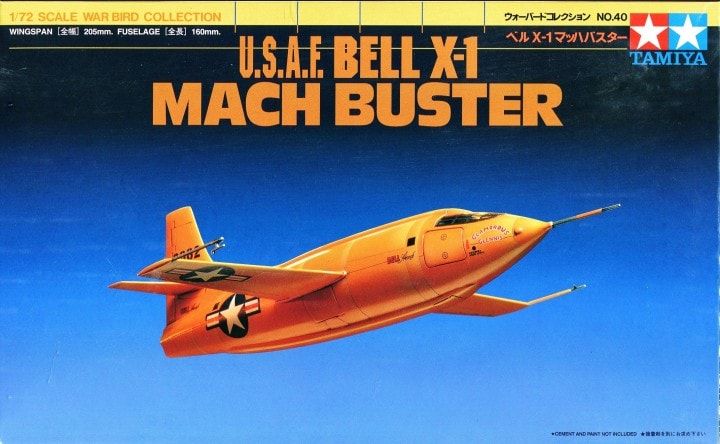 Tamiya 1/72 Scale - USAF Bell X-1 - Mach Buster Model Kit - Click Image to Close