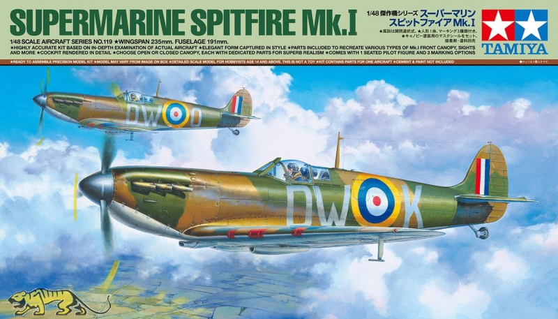 Tamiya 1/48 Scale Spitfire MK.I Model Kit - Click Image to Close